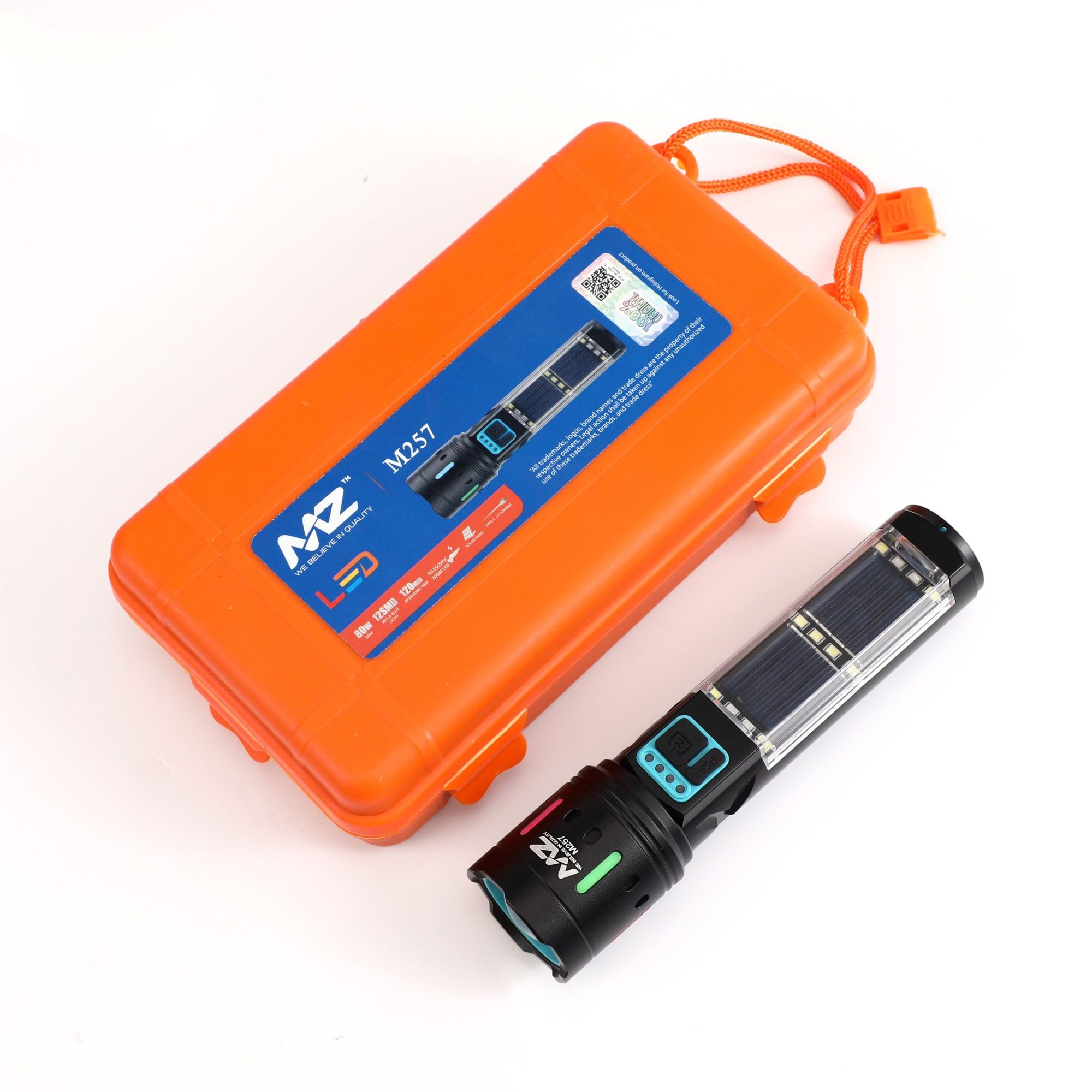 MZ M257 (Rechargeable LED Metal Torch) Zoomable 80W with 1500mAh